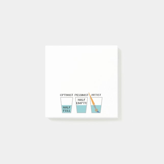 Glass Half Full Funny Meme Post-it Notes (Front)