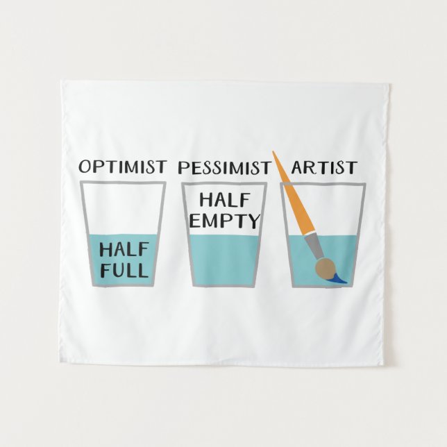 Glass Half Full Funny Meme Tapestry (Front (Horizontal))
