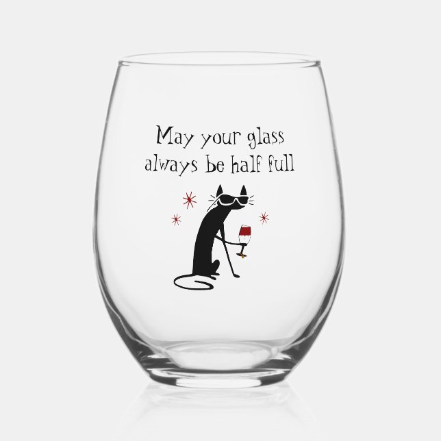 Glass Half Full Funny Wine Toast (Front)