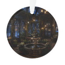 Glass Hall Fountain Ornament