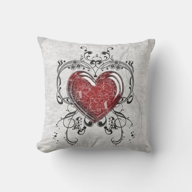 Glass Heart with Ornaments Cushion (Front)