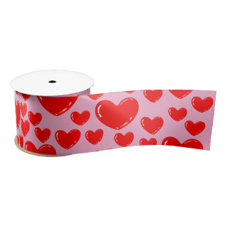glass hearts satin ribbon