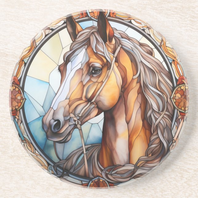 glass horse coaster (Front)