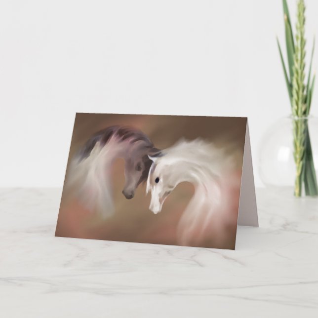 "Glass Horses" ~ Greeting Card (blank) (Front)