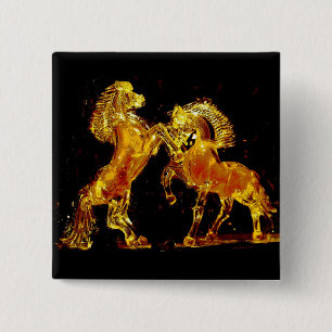 Glass Horses of Venice Italy 15 Cm Square Badge