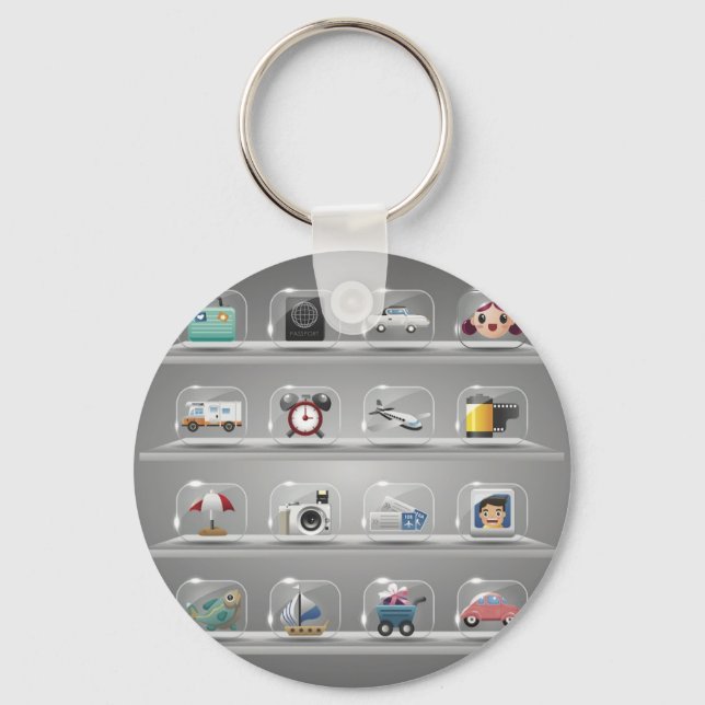 Glass Icons1 Key Ring (Front)