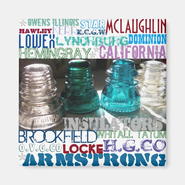 Glass Insulators TELECOM History Magnet (Front)
