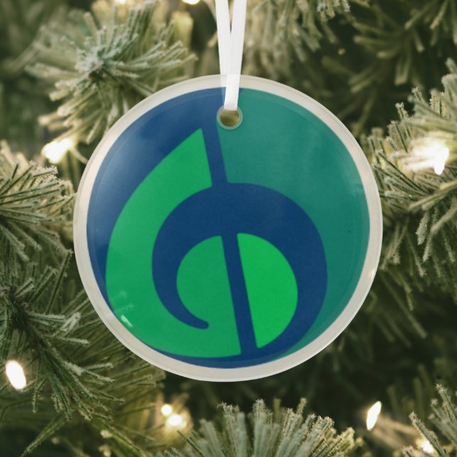 Glass IVH Logomark Ornament (Insitu)