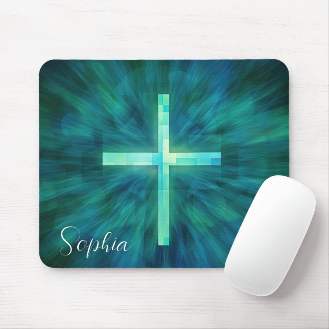Glass Jesus Cross Jesus Faith Christian Custom Mouse Pad (With Mouse)
