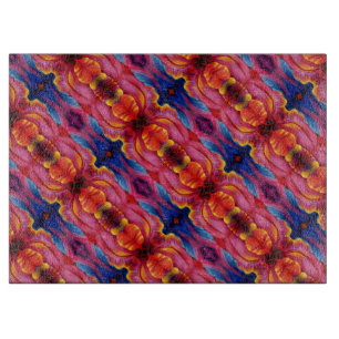 Glass Kitchen Cutting Board -Tulip Abstract