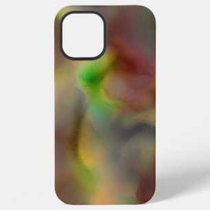 Glass look in red and lime green on shades of grey iPhone 12 pro max case