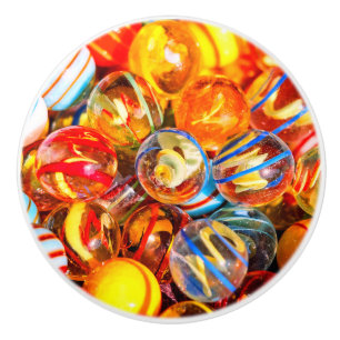 Glass marbles colourful old fashioned  ceramic knob