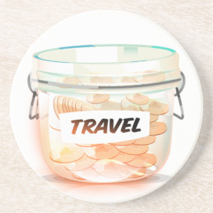 Glass Money Travel Jar Coaster
