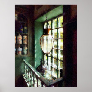 Glass Mortar and Pestle on Windowsill Poster