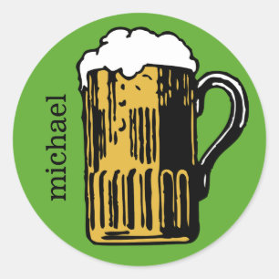 Glass of Beer custom name & colour stickers