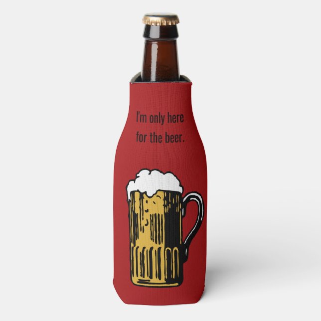 Glass of Beer custom text bottle cooler (Bottle Front)