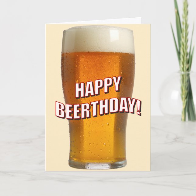 Glass of Beer (Happy Beerthday) Card (Front)
