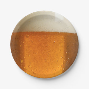 Glass of Beer Paper Plate