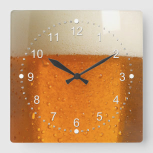 Glass of Beer Square Wall Clock