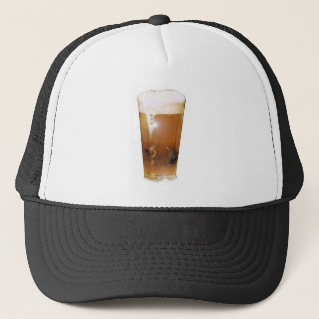 Glass of Beer with Foam Trucker Hat (Front)
