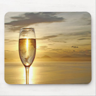 glass of champagne mouse pad