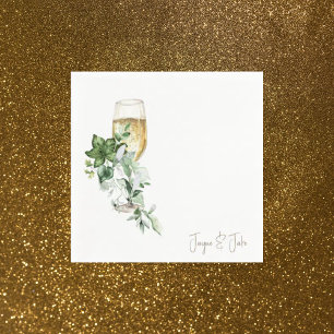 Glass of Champagne Personalised Cocktail Napkin