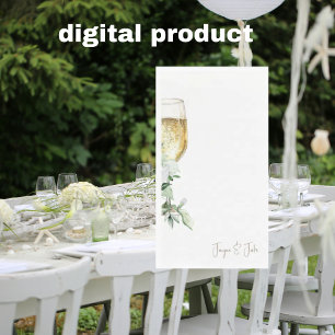 Glass of Champagne Personalised  Napkin