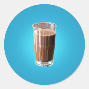 Glass of Chocolate Milk Classic Round Sticker