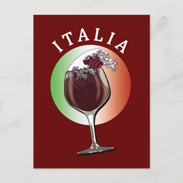 Glass of Italian Wine - Italia, Italy Postcard (Front)