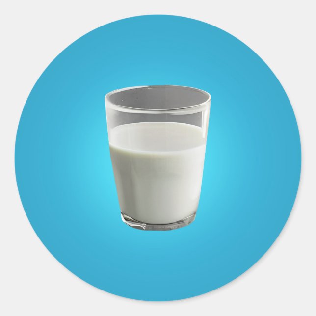 Glass of Milk Classic Round Sticker (Front)