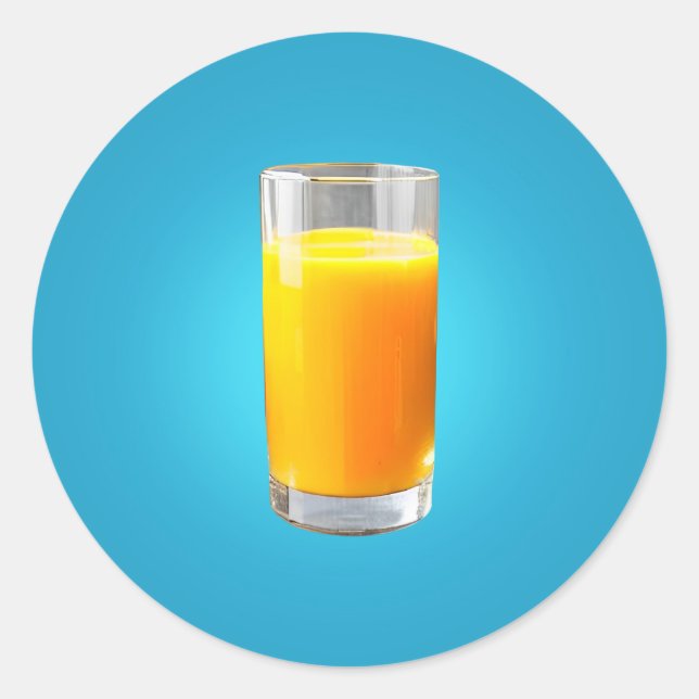 Glass of Orange juice Classic Round Sticker (Front)