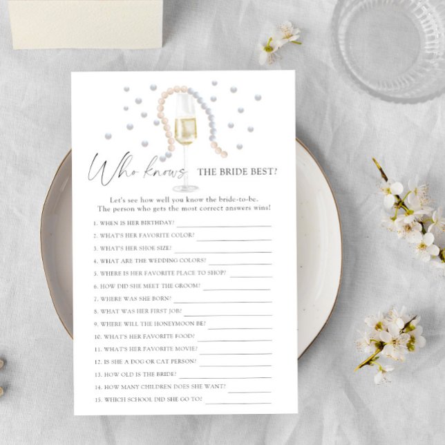 Glass of Prosecco - Who knows the bride best game (Creator Uploaded)