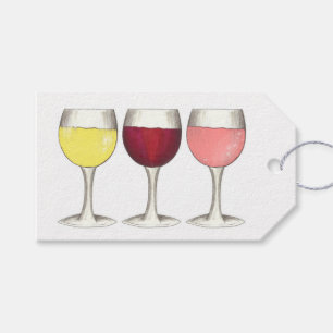 Glass of Red White Rosé Glasses Winery Wine Lover Gift Tags