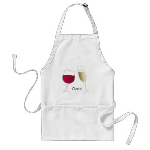 Glass of Red wine and champagne chef Standard Apron