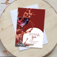 Glass of red wine Bridal Shower Thank You