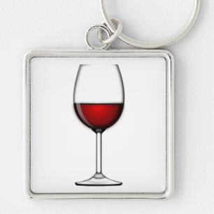 GLASS OF RED WINE KEY RING