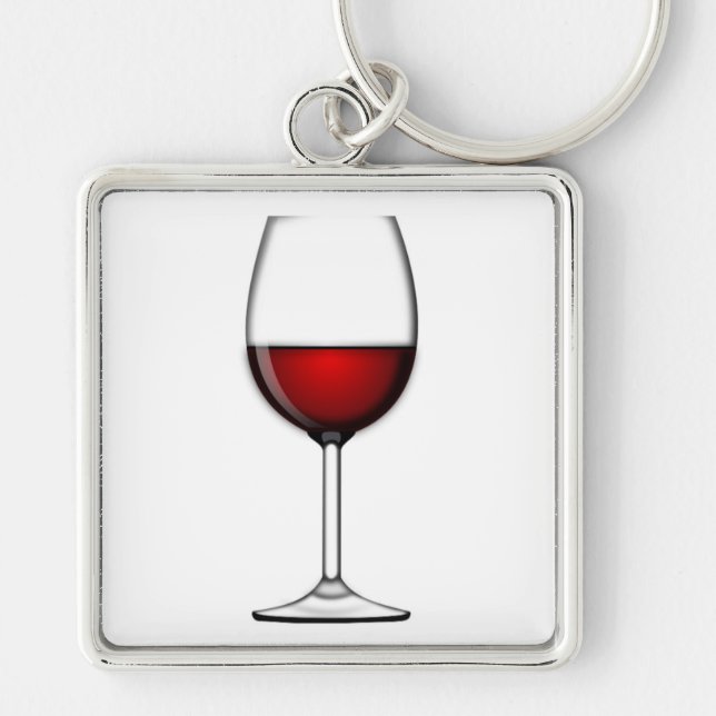 GLASS OF RED WINE KEY RING (Front)