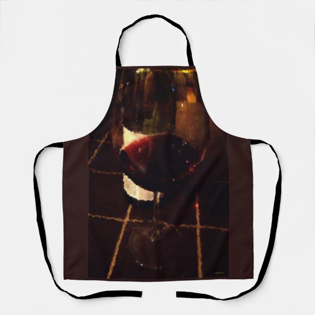 Glass of Red Wine Photography Art Apron (Front)