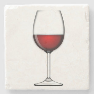 GLASS OF RED WINE STONE COASTER