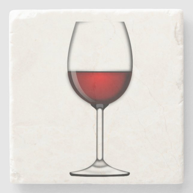 GLASS OF RED WINE STONE COASTER (Front)