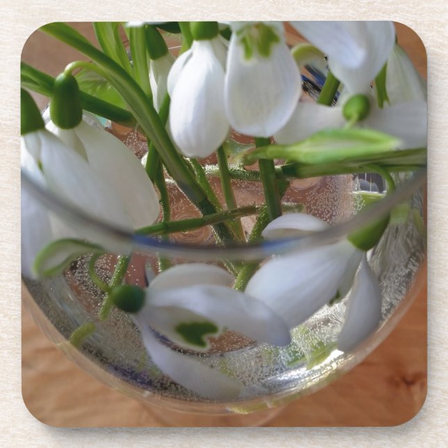 glass of snowdrops coaster (Front)
