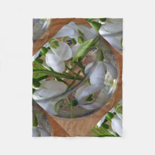 glass of snowdrops fleece blanket