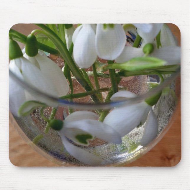 glass of snowdrops mouse pad (Front)