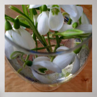 glass of snowdrops