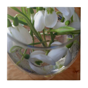 glass of snowdrops tile