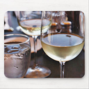 Glass Of White Wine Mouse Pad