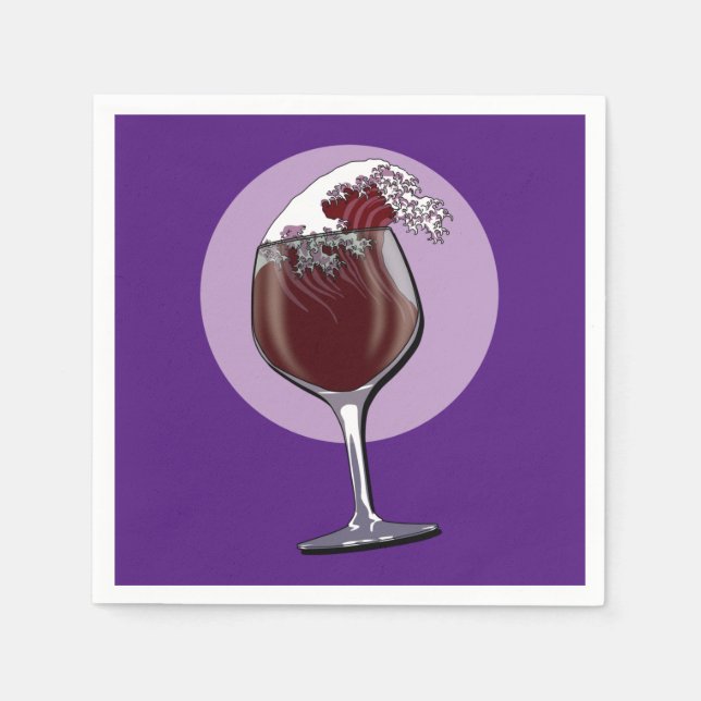 Glass Of Wine Art Napkin (Front)