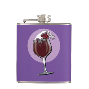 Glass Of Wine Hip Flask