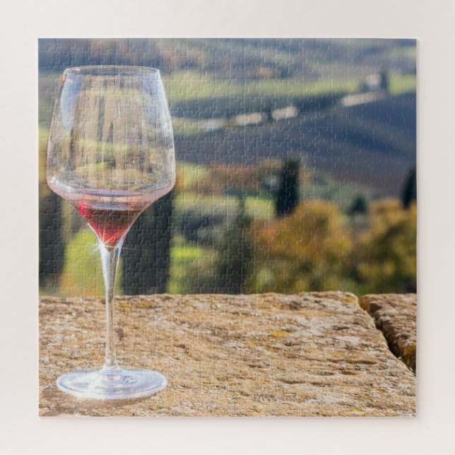 Glass of Wine in Tuscany Jigsaw Puzzle (Vertical)