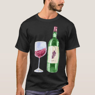 Glass Of Wine Next To A Bottle Of Wine T-Shirt